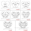 Wooden Heart Puzzle Custom 1-8 Name engraved text